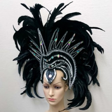Showgirl Headpiece (Black/Silver)